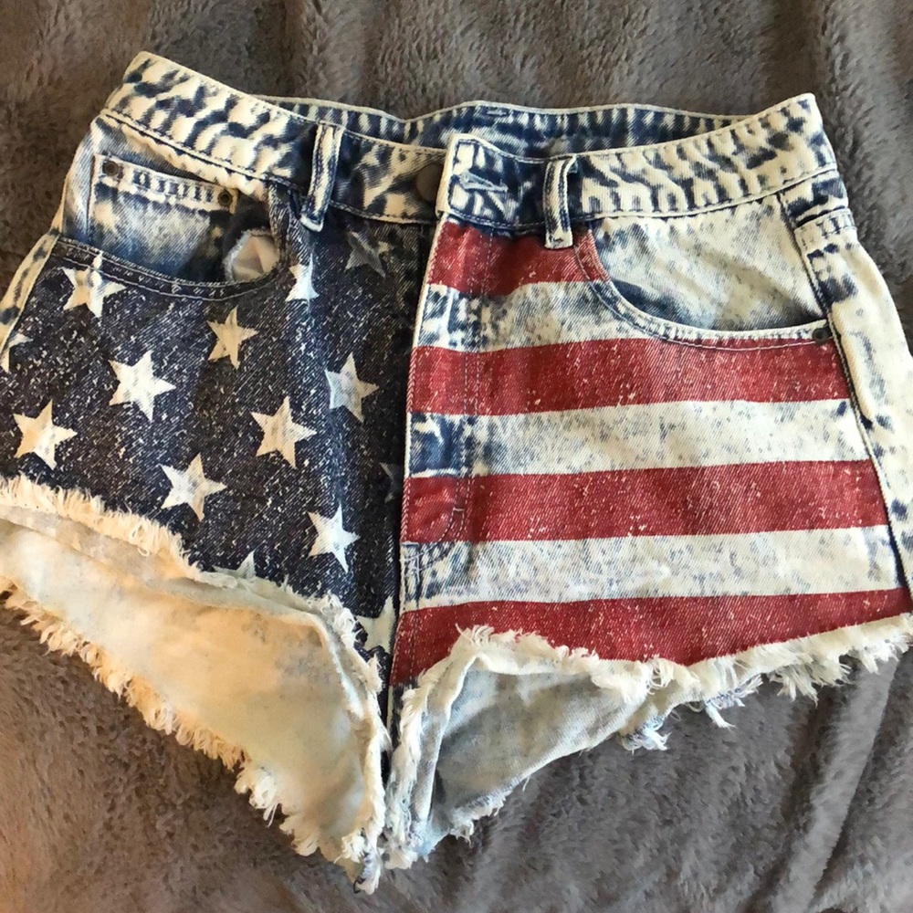 H&M American Flag Cut Off Shorts